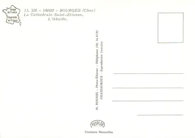 Bourges — Katedra św. Etienne — wydawca Chateauroux — Rewers