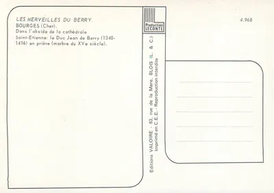 Saint-Étienne — Książę Jean de Berry — marmer z XV wieku — Wydawnictwo Valoire — Rewers