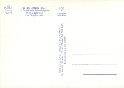 Bourges — Catedral de São Etienne — Os Cinco Portais — Edições LYS — Verso