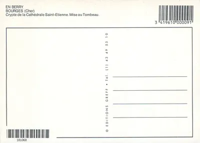 Krypta Katedry Świętego Etienne — Umieszczenie w Grobie — Wydawnictwo Greff — Rewers