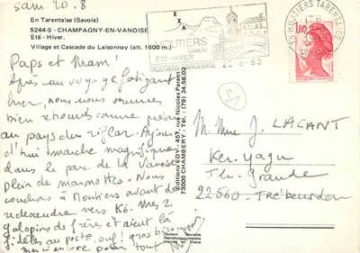 Wioska i wodospad Laisonney — Tarentaise (Savoie) — Wydawnictwo EDY — Rewers