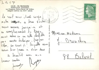 A Capela Nossa Senhora da Graça — Honfleur (Calvados) — Edições Greff — Verso
