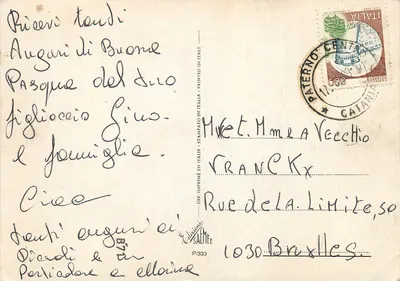 Jezus przy drzwiach — scena Wielkanocna — wydawca Salmec, P/333 — Rewers