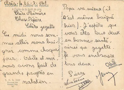 Las sosnowy — zbieranie żywicy — Wydawnictwo Jean-Jaurès, seria 301 — Rewers