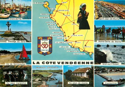 A Costa Vendéenne — carta postal turística — Artaud Frères, Nantes