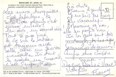São João — Baía de Maho, Ilhas Virgens — The Caribbean Card Co. — Verso