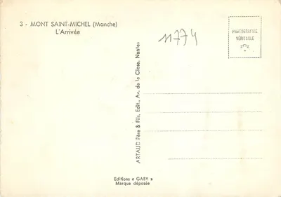Monte Saint-Michel — A Chegada — Edições Gaby — Verso