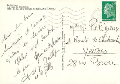 Jezioro i elektrownia w Roselend — W Savoie, w sercu Beaufortin — Wydawnictwo Jansol, nr 34.55.92 — Rewers