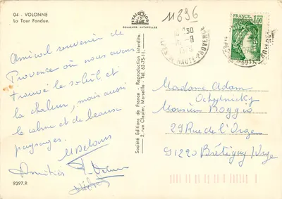 Volonne - Torre Fundida — Sociedade Italo-Cores Naturais, n° 9397.R — Verso