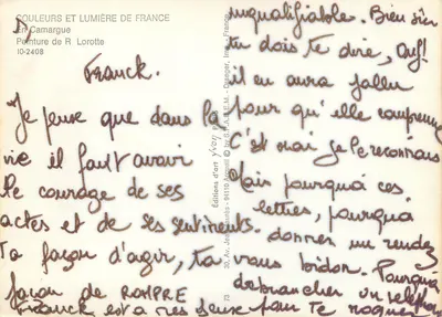 Camargue — Malerei von R. Lorotte — Éditions Yvon — Rückseite