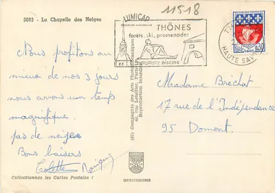 Kaplica Śnieżna — Thônes — wydawca IRIS — Rewers