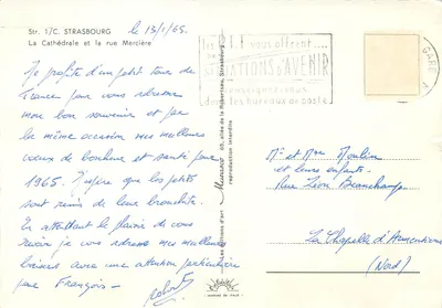 Katedra Najświętszej Trójcy w Strasburgu — widok na fasadę i wieżę — Les Éditions d'Art Avenir — Rewers