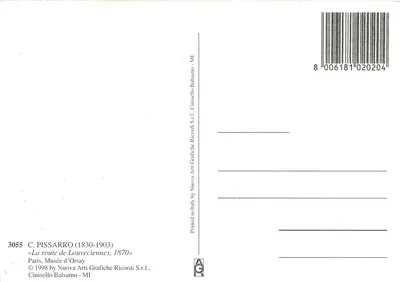 Route de Louveciennes — peinture de C. Pissarro — édition Nuova Arti Grafiche Ricordi S.r.l. — Verso