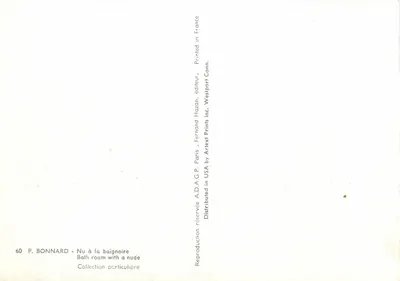 Nu à la baignoire — P. Bonnard — éditeur Fernand Hazan, n°60 — Verso