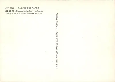 Avignon - Palais des Papes — Pokój Szpika: 'Łowienie ryb' — Fresk Matteo Giovanetti (1343) — Rewers