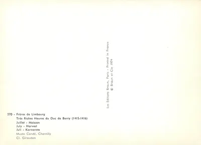 Colheita — Os Irmãos de Limbourg — Edições Braun, Paris 1974 — Verso