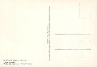 De Maagd met het Kind — Graffiti in de kelders van het Sinodale Paleis — Musea van Sens (89 - Yonne) — Regionale uitgaven — Achterkant