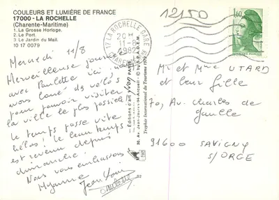 La Rochelle — Torre de La Rochelle y vista del puerto — Ediciones Internacionales del Turismo — Reverso
