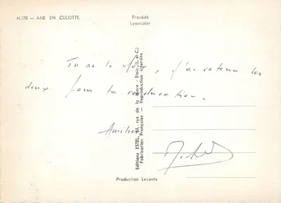 Vrouw met onderbroek — Uitgave ESTEL, n° H.170 — Achterkant