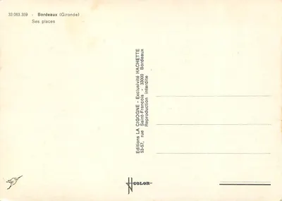 As praças de Bordeaux — Edições La Cigogne — Verso