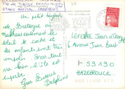 Dzielnice morskie — Saint-Malo, Audierne, Brest, Vannes, itp. — Wydawnictwo Sztuki Jos. Le Doare, Châteauvin — Rewers
