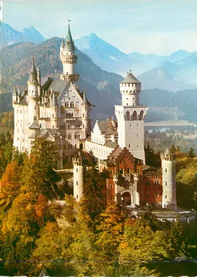 Castelo de Neuschwanstein — vista panorâmica — Editor M. Herpich & Sohn, n° 749
