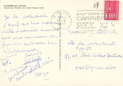 Catedral de Auch — Majestoso retábulo do Grande Coro (1609) — Repro. Montané — Verso
