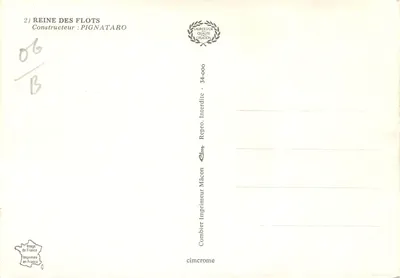 Nice — karneval 1979 — Królowa Morza, konstruktor Pignataro — Rewers