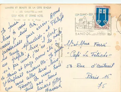 Les Sablettes sur Mer — Golf Hotel e Grand Hotel — Edições Bandol — Verso
