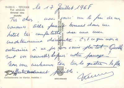 Tétouan — Vista geral — Edições Hachette — Verso