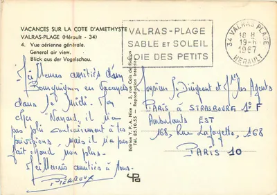Valras-Plage (Hérault) — Ogólny widok z lotu — Wydawnictwo Y.P.A. Nice, nr 4 — Rewers