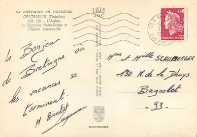 Châteaulin — As Colinas Azuis — Edições d'Art JOS — Verso