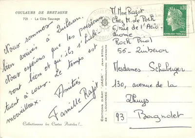 La Côte Sauvage — Quiberon — 'Jack' Kunstverlag Nr. 721 — Rückseite