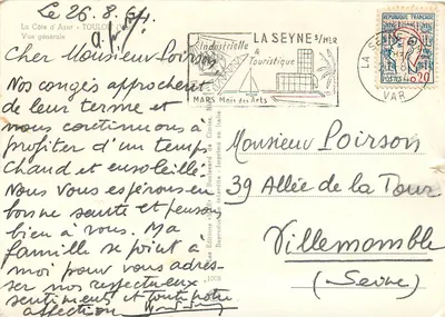 La Côte d'Azur — Ogólny widok — La Seyne-sur-Mer — Wydawnictwo Przemysłowe i Turystyczne — Rewers