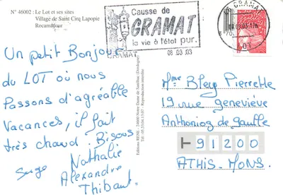 Le Lot i jego zabytki — Wieś Saint-Cirq-Lapopie — Wydawnictwo RENÉ — Rewers