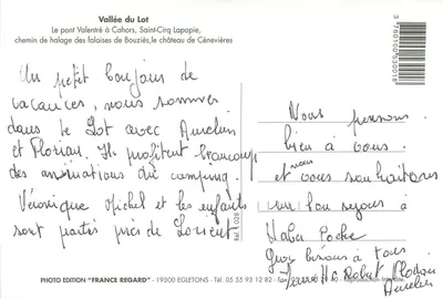 Vallei van de Lot — landschappen, bruggen en kasteel — Photo Edition France Regard, Ref. 028 — Achterkant