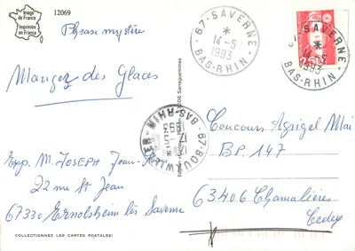Zimowy krajobraz śnieżny — Wydawnictwo «Europe» Sarreguemines — nr 12069 — Rewers