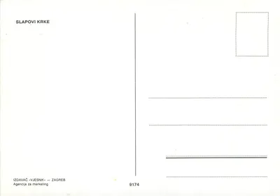 Cascata de Krke — Croácia — editor Vjesnik, n° 9174 — Verso