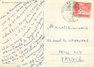 Montana; Wysokość Lechans — reprodukcja — Th. Motion, Biblioteka Centralna, nr 3058 — Rewers