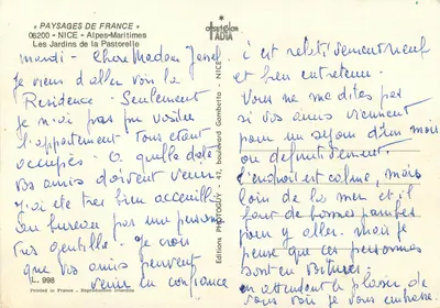 Les Jardins de la Pastorelle — Nice — Éditions ADIA — Rewers