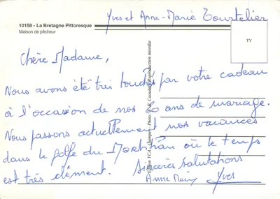 A Bretanha Pitoresca — Casa de pescador — Édition Y.C.A. - Quimper — Verso