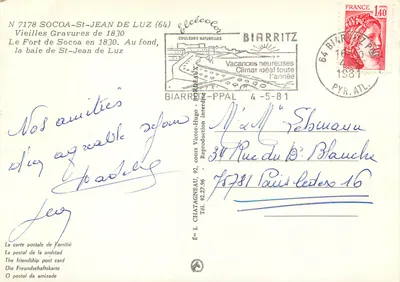 Fort Sococoa w 1830 — rysunek z kolekcji 'Stare rysunki z 1830' — wydawca N 7178 — Rewers