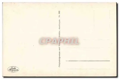 Schloß Lichtenstein — castelo sobre falésia — Echte Photographie, Schäfer, N° 562 — Verso