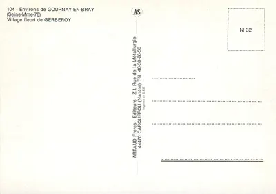 Gerberoy — Aldeia Florida — Artaud Frères, N° 32 — Verso
