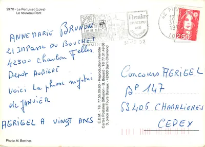 Le Pertuiset — O Novo Ponte — E.D.M. - Tél. 77.55.09.60 — Verso