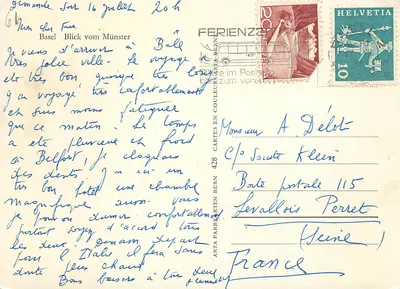 Basel — widok z Münster — wydawca Arta Farbarten Bern, nr 428 — Rewers