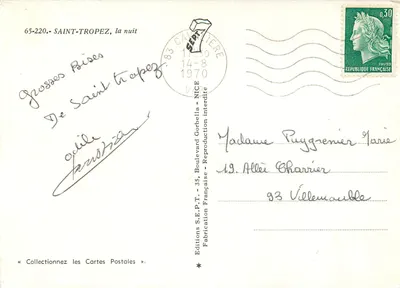 Saint-Tropez w nocy — Wydawnictwo S.E.P.T. — n° 65-220 — Rewers