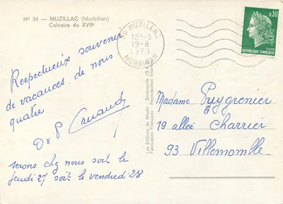 Calvário de Muzillac — Morbihan — Éditions du Moulin, n°34 — Verso