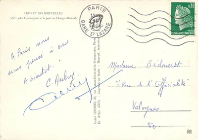 La Conciergerie i most Change oświetlone — Paryż — Wyd. GUY n°5361 — Rewers