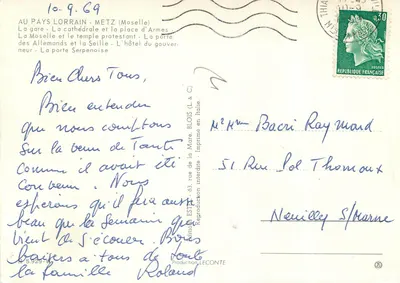 Metz — Kolorowana wersja sześciu widoków — Wydawnictwo LECONTE — Rewers